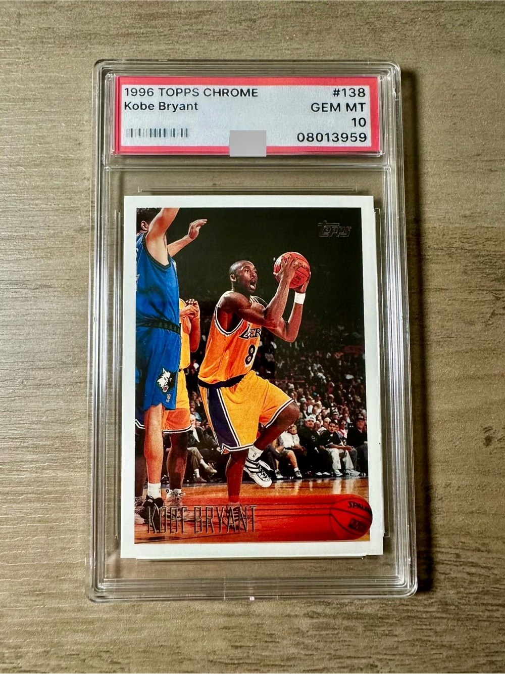 Kobe Bryant Rookie Gem Mint 10 1996 Topps #138 Novelty Basketball Card. Lakers.